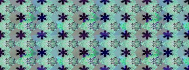 Çiçekli karalama şeklinde Raster çiçek deseni. Yumuşak, mavi renkte yaz çiçekleri. Raster illüstrasyonu.