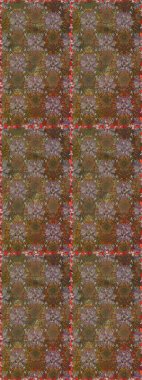 Kahverengi ve bej renklerde bahar çiçekleri. Çiçekli karalama şeklinde Raster çiçek deseni. Raster illüstrasyonu.