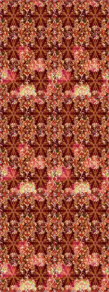 Doğu tarzı element. Davetiyeler, kartlar, web sayfası için Raster illüstrasyon. Kırmızı renklerde altın element. Altın desenli çiçek dekoru. Çizgi sanatı tasarım şablonu için sınırsız sınır.