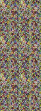 Düz Çiçek Elementleri Tasarımı. Çiçeksel fantezi tasarımı, parlak bir arka planda, kusursuz bir desen. Renkli Bahar Teması Kusursuz Arkaplan.