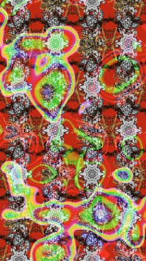 Raster illüstrasyonu. Küçük çiçekli basit bir çiçek çizimi. Moda baskısı, albüm, ambalaj kağıdı ve duvar kağıdı için zarif dekoratif süslemeler. Kırmızı ve nötr renklerde şirin çiçekler.