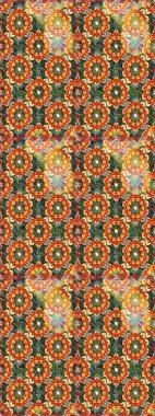 Doğu tarzı element. Altın desenli çiçek dekoru. Çizgi sanatı tasarım şablonu için kusursuz sınır. Davetiyeler, kartlar, web sayfası için Raster illüstrasyon. Turuncu renklerde altın element.