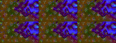 Kahverengi ve yeşil renkli şirin tekstil. Çiçek duvar kâğıdı. Çiçek arkaplan. Raster illüstrasyonu. Renkli çizim deseni.