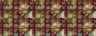 Raster illüstrasyonu. Renkli Bahar Teması eskiz kalıbı. Karalama çiçeği. Zentangle soyut çiçekleri. Güzel kumaş deseni. Düz Çiçek Elementleri Tasarımı.