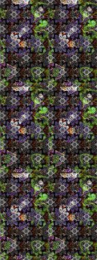 Tekstil için suluboya eskiz deseni. El çizimi çiçek çizimi deseni (fayans). Şirin çiçekli, desenli, gri renkli çizim deseni.