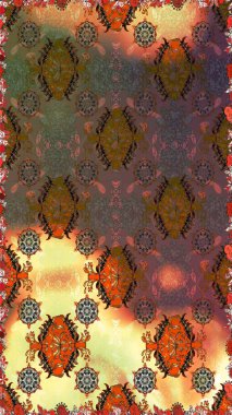 Çiçekli karalama şeklinde Raster çiçek deseni. Nazik, narin çiçek arkaplanı. Kahverengi ve gri renkte çiçekler.