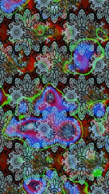 Renkli Bahar Teması eskiz kalıbı. Mavi renkli çiçekler. Düz Çiçek Elementleri Tasarımı. Güzel çiçek deseni..