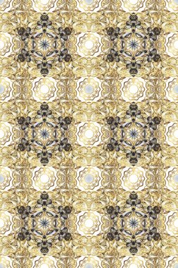 Kar tanelerinin soyut arkaplanlı Noel arkaplanı. Raster illüstrasyonu. Bej, nötr ve kahverengi kar taneleri. Noel için tatil tasarımı, yeni yıl moda baskıları. Güzel tasarım..