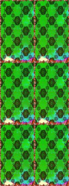 Çiçekli karalama şeklinde Raster çiçek deseni. Raster illüstrasyonu. # Yeşil ve gri renkte yaz çiçekleri #.