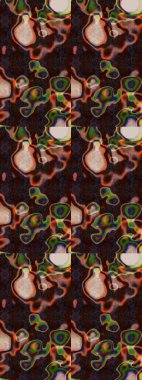 Düz Çiçek Elementleri Tasarımı. Kahverengi renkli çiçekler. Sevimli çiçek raster deseni. Renkli Bahar Teması çizim şablonu.