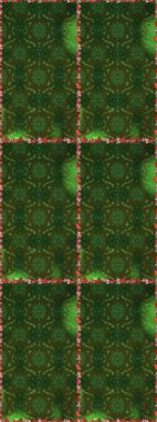 Yeşil ve gri renkli çiçekler. El çizimi çiçekli, soyut, pürüzsüz desen. Raster illüstrasyonu.