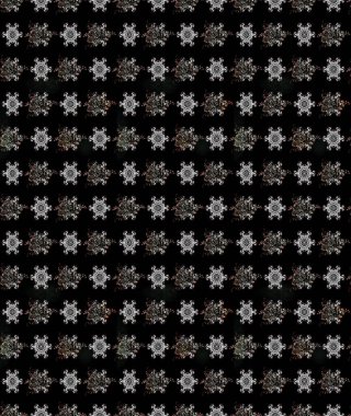 Çizim kalıbı. Renkli süs kenarı. Çiçek duvar kağıdı. Siyah renklerde. Hint süsü. Raster illüstrasyonu.