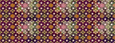 Çiçekli karalama şeklinde Raster çiçek deseni. Yumuşak, bahar çiçekleri mor renklerde. Raster illüstrasyonu.