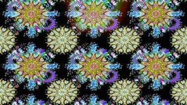 Yaz tema Dikişsiz desen arka plan rengi. Trendy sorunsuz çiçek deseni içinde Raster resim. Güzel kumaş deseni. Düz çiçek öğeleri tasarım.