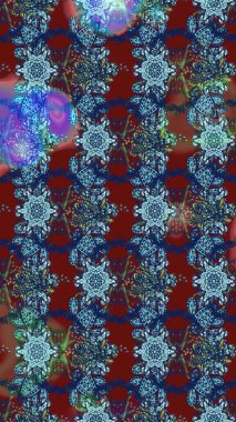 Çok renkli, zarif küçük çiçekler ve komik böcekler, raster desen, illüstrasyon.