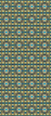 Raster geleneksel oryantasyon süsü. Kusursuz klasik altın desen. Kahverengi, mavi ve nötr renklerdeki altın desenler altın elementlerle.