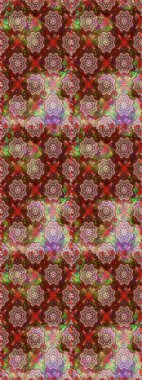 Raster illüstrasyonu. Çiçek. Kusursuz dekoratif arka plan, çiçek mandala. Kahverengi ve nötr renklerde.