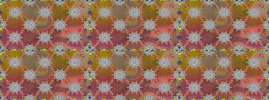 Çiçekli karalama şeklinde Raster çiçek deseni. Kahverengi renklerde bahar çiçekleri. Raster illüstrasyonu.