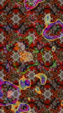 Raster Moda kumaş deseni. Şirin çiçekler. Çizgi çizimi deseni.