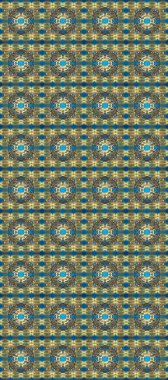 Raster geleneksel oryantasyon süsü. Kusursuz klasik altın desen. Kahverengi, mavi ve nötr renklerdeki altın desenler altın elementlerle.