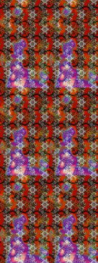 Raster illüstrasyonu. Klasik çiçek tasarımı elementleri. Kahverengi ve kırmızı kıvırcık çiçekler kahverengi ve kırmızı renklerde.