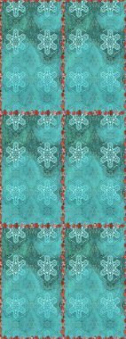 Çiçek tasarımı için inanılmaz bir kolaj cenneti tarzı. Çiçekli zambaklar kusursuz bir arka plan. Parlak çiçekli kolaj çiçekleri mavi ve yeşil.