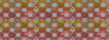 Çiçekli karalama şeklinde Raster çiçek deseni. Kahverengi renklerde bahar çiçekleri. Raster illüstrasyonu.