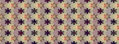 Parlak çiçekli halı bej renkli çizim deseni.