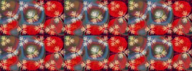 Çiçek deseni. Raster illüstrasyonu. Kırmızı renkte çiçek çizimi. Kırmızı renkte çiçekler. Şatafatlı bahar bahçesi dokusu.