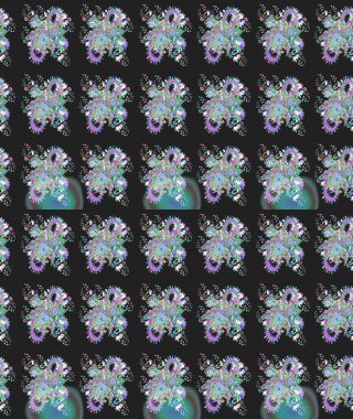 Güzel kumaş deseni. Raster suluboya deseni, narin çiçekler, gri çiçekler, tebrik kartı şablonu..