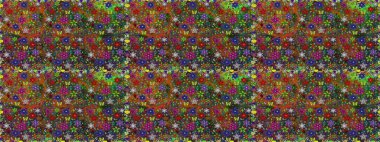 Hediye ambalaj kağıdı, tebrik kartları, posterler ve pankart tasarımı. Raster düz çiçekleri pürüzsüz desen. Kahverengi ve yeşil renkte çiçekler.