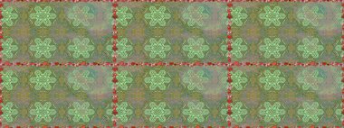 Raster Yumuşak kumaş deseni. Raster çiçek izi. Klasik taslak çizimi. Çiçek yeşili ve nötr dikişsiz desen.