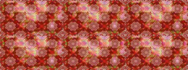 Kırmızı ve kahverengi renkte çiçekler. Raster düz çiçekleri pürüzsüz desen. Tasarım hediye paketi, tebrik kartları, posterler ve afiş tasarımı.