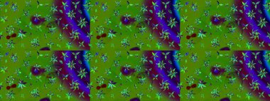 Küçük çiçekteki sevimli çiçek deseni. Raster illüstrasyonu. Çizim.