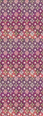 Raster illüstrasyonundaki çiçek desenli çizim. Mor renkte çiçekler.