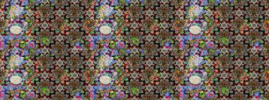 Tarafsız renklerde. Raster illüstrasyonu. Çiçek. Taslak dekoratif arka plan, çiçek mandala.