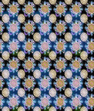 Bahar çiçekli, dikişsiz, sevimli çiçek deseni. Raster illüstrasyonu. Güzel kumaş deseni.