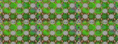 Çiçekli, suluboya desenli kusursuz çiçek deseni. Yeşil ve gri renkte çiçekler. Renkli Bahar Temalı, dikdörtgen desenli arka plan. Düz Çiçek Elementleri Tasarım Raster illüstrasyonu.