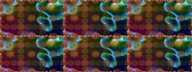 Süslü kumaş deseni. Düz Çiçek Elementleri Tasarımı. Raster illüstrasyonunda kusursuz çiçek deseni. Renkli Bahar Teması Kusursuz Arkaplan.