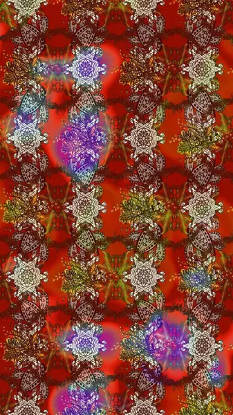 Düz Çiçek Elementleri Tasarımı. Kahverengi renkli çiçekler. Sevimli çiçek raster deseni. Renkli Bahar Teması çizim şablonu.