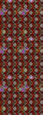 Eskiz arkaplan modeli. Raster - stok. Yapraklı çiçekler ve papatya çiçekleri kahverengi ve kırmızı renklerde.