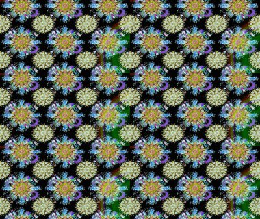 Güzel çiçek deseni. Düz Çiçek Elementleri Tasarımı. Siyah ve nötr renklerde çiçekler. Renkli Bahar Teması Kusursuz Arkaplan.