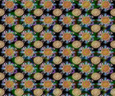 Çiçekli çiçek deseni, suluboya. Siyah renkli çiçekler. Renkli Bahar temalı eskiz kalıbı. Düz Çiçek Elementleri Tasarım Raster illüstrasyonu.