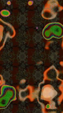 Parmak izi, kumaş, duvar kâğıdı, tekstil için raster dokusu. Renkli grunge, soyut arkaplanı kolonya ve gri çiçeklerle süslüyor. Nakış desenli çiçek deseni..