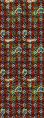 Modern, kahverengi ve kırmızı raster arka plan duvar kağıdı çizimi, klasik çizgili desenli desenli çiçekler, çiçekli süsler. Çiçekli el çizimi çizimi deseni.