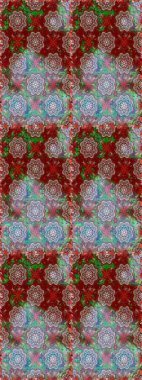 Kırmızı ve nötr renklerde çiçekler. Çiçekli karalama şeklinde Raster çiçek deseni. Nazikçe, güzel çiçek arkaplanı..