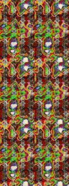 Suluboya çiçekli çiçek deseni. Asyalı tekstil renkleri. Raster illüstrasyonu.