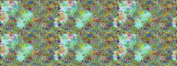 Yeşil ve nötr renklerde çiçekler. Düz Çiçek Elementleri Tasarımı. Renkli Yaz Temalı Kusursuz Arkaplan. Raster illüstrasyonunda trendsiz çiçek deseni.