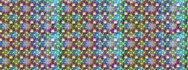 Eskiz klasiği. Raster Şirin kumaş deseni. Renkli Bahar Teması eskiz kalıbı. Düz Çiçek Elementleri Tasarımı.