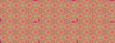 Üzerinde gelincikler ve vadi zambakları olan renkli çiçek desenli nakış deseni. Tekstil tasarımı için pembe renkli geleneksel halk çiçekleri buketi.